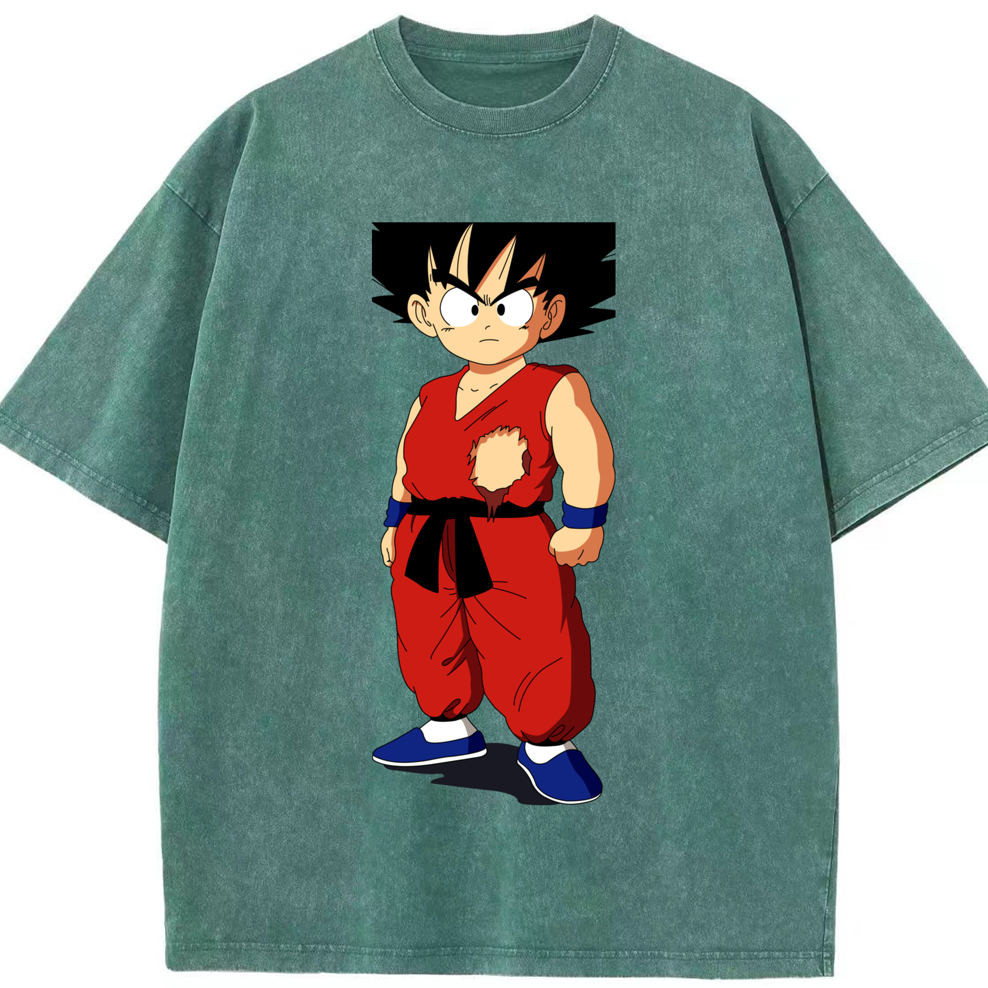 （画像用） ドラゴンボール 孫悟空（そん ごくう）Son Goku カカロット DRAGON BALL Kakarotto 綿100% ヴィンテージ風 半袖Tシャツ（フロントプリント）